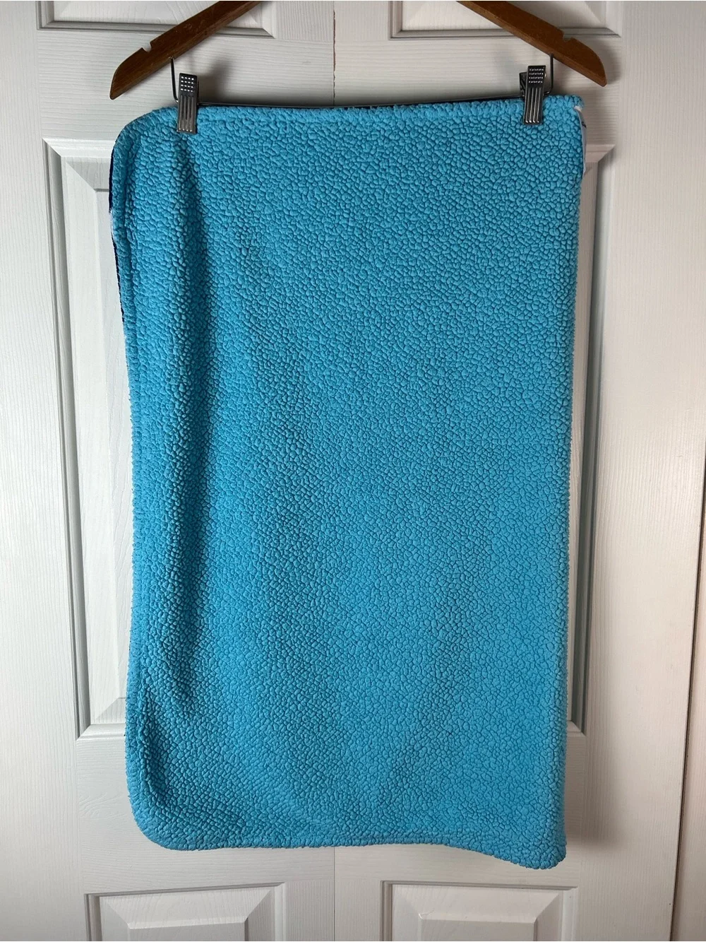 Garanimals Blue White Stars Baby Blanket Aqua Turquoise Sherpa Reversible